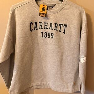 NWT Carhartt women’s Loose Fit Sweatshirt. Size Large light to medium gray